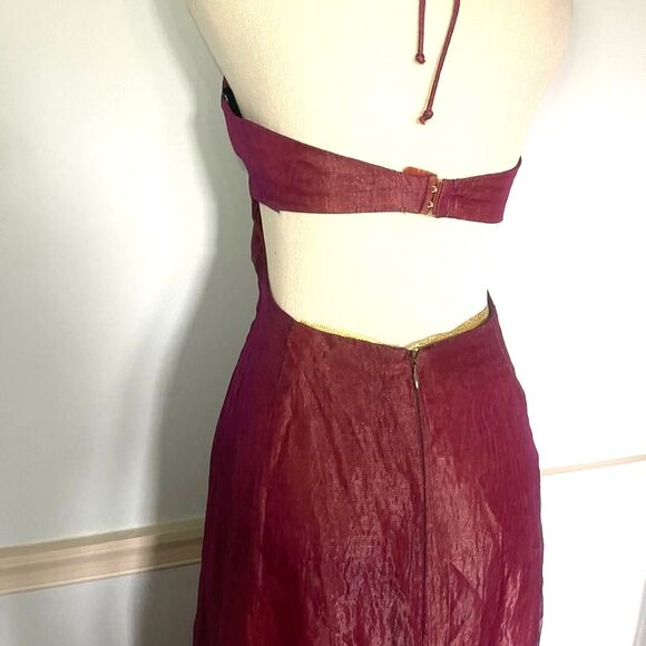 🆕 [Nicole Miller] Burgundy Beaded Silk Lined Gown Sz: 12 NWT! - Picture 8 of 12